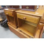 Pair of pine single drawer bedside cabinets