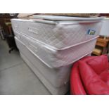 Single divan bed base with mattress and headboard