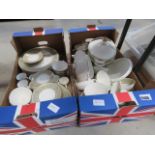 Two boxes containing a quantity of Doulton English Renaissance patterned crockery