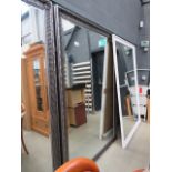 5392 - Large rectangular bevelled mirror in silver frame