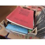 A box containing vintage motor manuals