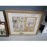 (5122) - Framed and glazed collection of cartoons titled Montreal Canada