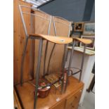 Pair of bentwood and metal kitchen chairs