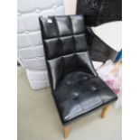 5102 - Black leather effect dining chair