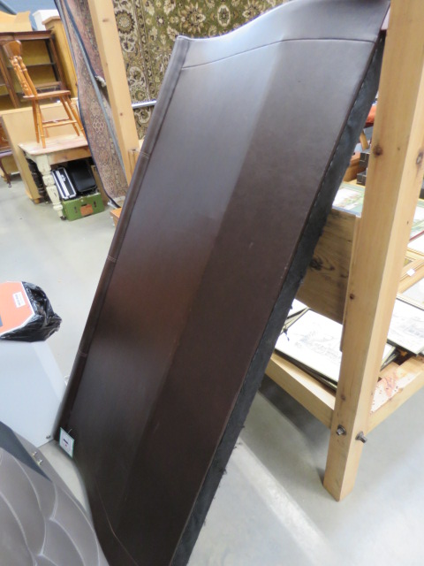 Brown leather effect 5 foot bedstead (af)