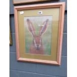 Pastel drawing of a hare