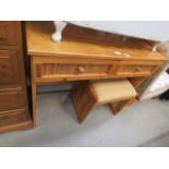 Pine dressing table with stool