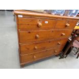 Pine chest of two over three drawers