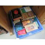 Plastic crate of various history books