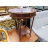 Inlaid Italian side table with single drawer and shelf under