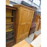 Pine double wardrobe with drawers under