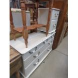 Cream painted chest of 3 over 4 drawers with matching 2 drawer bedside cabinets