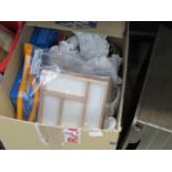 Box containing knife trays, kitchen storage vessel and board games