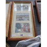Framed and glazed collection of water colours of tudor type welding and estuary