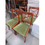 4 reproduction yew dining chairs