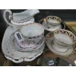 (2040RR) 411 - Collection of tea bowls, cream jug and stand