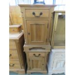 2 pine bedside cabinets