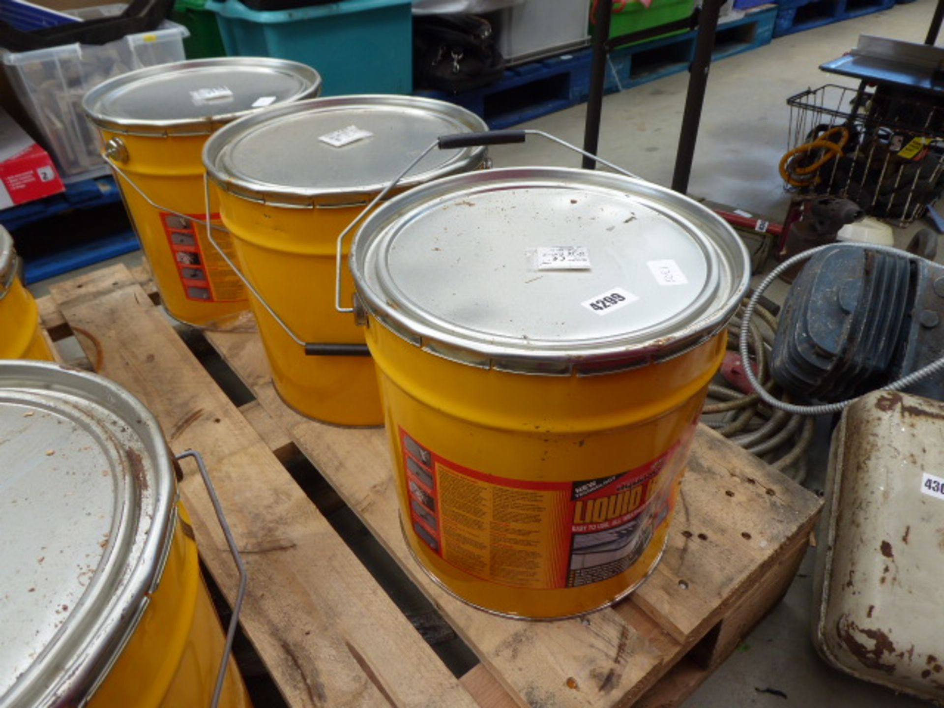 3 tins of liquid roof