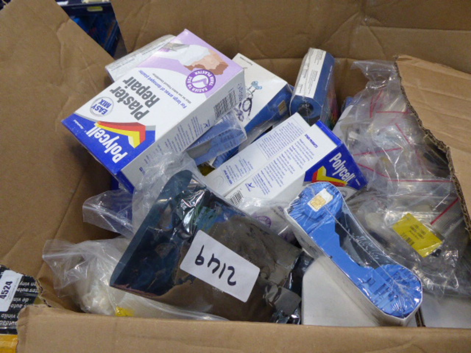 Box of card printer ribbon, plaster repair, circuit boards, etc