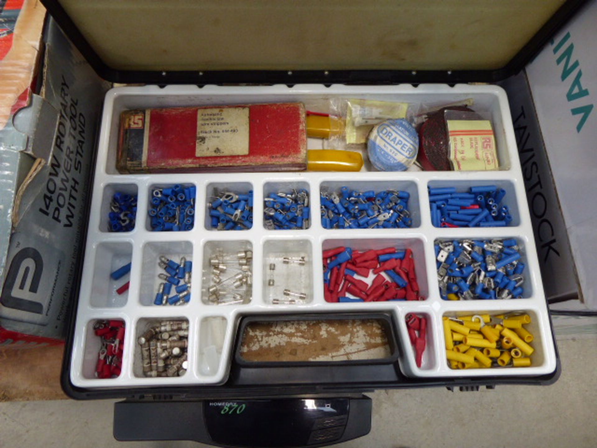 Small box of electrical and car related fixings