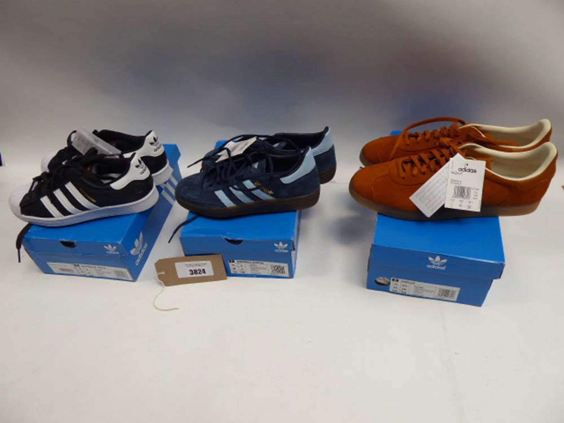 Adidas Superstar Vegan trainers size 6, Adidas Handball Spezial trainers size 5 and a pair of Adidas