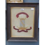 Framed and glazed embroidery of Leicestershire, Prince Alberts own yeomanry