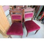 4 dining chairs with dark pink draylon fabric with shell back design *Sold subject to our soft