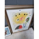 Framed and glazed picture inscribed Miro