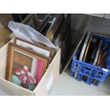 Three boxes of assorted pictures