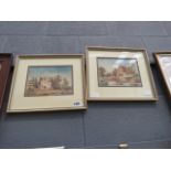 Two watercolours of riverside and country scenes