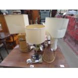 Five assorted table lamps