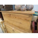 A large pine blanket box