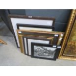 A large quantity of assorted framed modern pictures of houses, flowers, wildlife and farming life