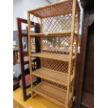 Wicker shelving unit