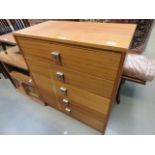 Teak 1960's five drawer chest of drawers