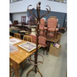 A bentwood hat & coat stand