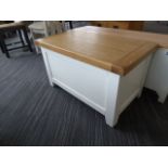 Hampshire White Painted Oak Blanket Box (53)