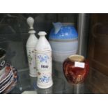 Four assorted items of china, to include: apothecary jars, Carltonware bowl and one other