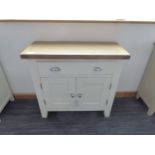 Chester White Painted Oak 2 Door Small Sideboard (47)