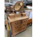 Stripped pine dressing table with 2 over 2 drawers