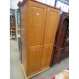 Modern pine two door wardrobe