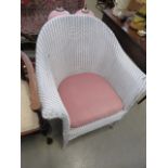 Lloyd Loom white painted commode