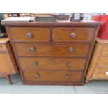 Two over three drawer chest of drawers in mahogany