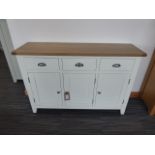 Chester White Painted Oak 3 Door Large Sideboard (2)