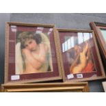2 Renaissance style prints of angel and lovers