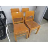 4 wooden school chairs