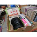 Single box of 45s, LPs and DVDs