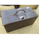 Small wooden box with metal finishing