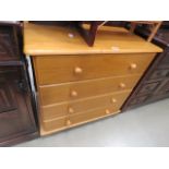 Pine four drawer chest of drawers