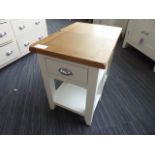 Chester White Painted Oak 1 Drawer Small Lamp Table (49)